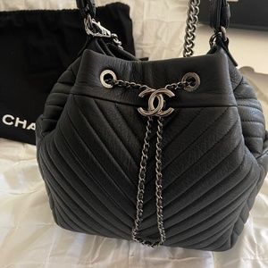Chanel Chain Bucket Drawstring Bag